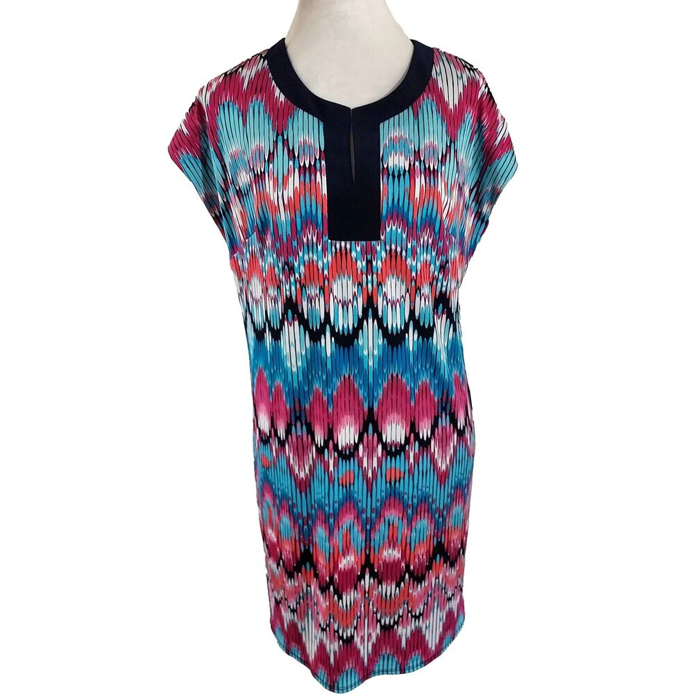 Laundry by Sheli Segal Shift Dress Women Size Medium Stretch Colorful Sleeveless